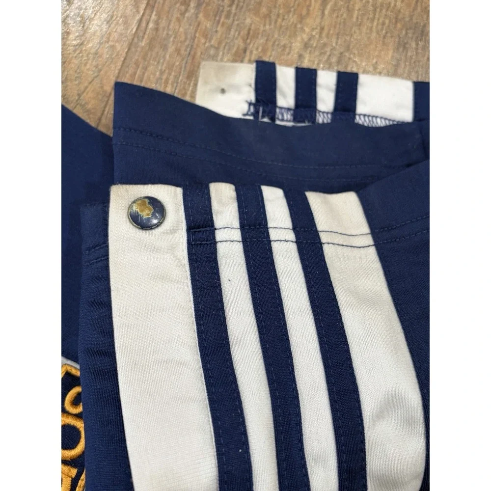 Vintage Adidas Wide Leg Baggy Striped Track Pants Warmup Navy‎ Blue 34x31 XL